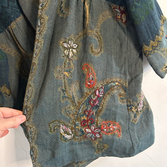 Soft Surroundings Embroidered Wool Kimono/ Cardigan - Picture 7 of 7